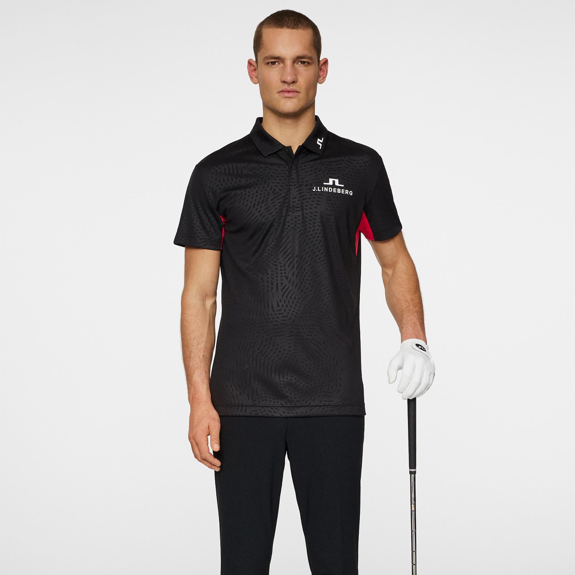 J Lindeberg Masters Dario Tour Mens Golf Polo Shirt Masters 25 Black